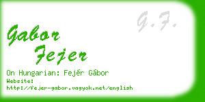 gabor fejer business card